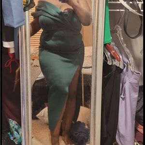 Glamorous forest green gown